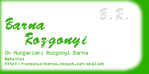 barna rozgonyi business card